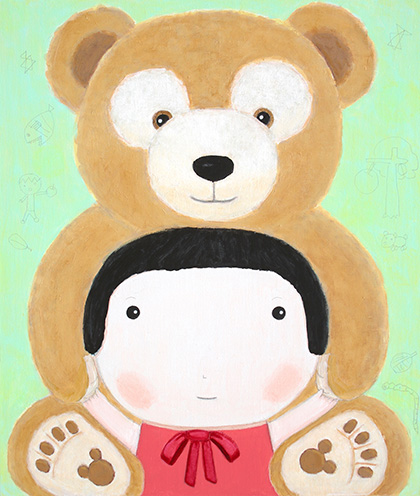 박형진_더피베어랑 With Duffy bear_2023_acrylic on canvas_52