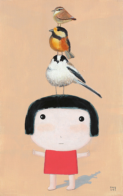박형진_새들이랑_With the birds_2024_acrylic on canvas_53x33