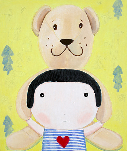 박형진_파블레르 비에른이랑 With Fabler Bjorn_2023_acrylic on canvas_52